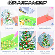 Load image into Gallery viewer, 8PCS Acrylic Diamond Painting Coasters Kits with Holder (Christmas Tree)