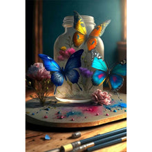 Load image into Gallery viewer, Diamond Painting - Full Round - colorful flying butterflies (40*60CM)