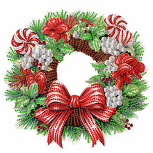 Load image into Gallery viewer, Diamond Painting - Partial Special Shaped - Christmas wreath (30*30CM)