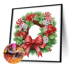 Load image into Gallery viewer, Diamond Painting - Partial Special Shaped - Christmas wreath (30*30CM)