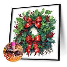 Load image into Gallery viewer, Diamond Painting - Partial Special Shaped - Christmas wreath (30*30CM)