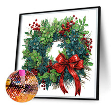 Load image into Gallery viewer, Diamond Painting - Partial Special Shaped - Christmas wreath (30*30CM)