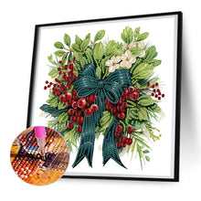 Load image into Gallery viewer, Diamond Painting - Partial Special Shaped - Christmas wreath (30*30CM)