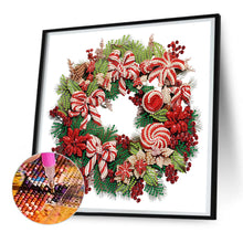 Load image into Gallery viewer, Diamond Painting - Partial Special Shaped - Christmas wreath (30*30CM)