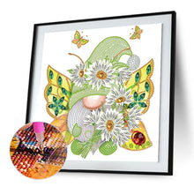 Load image into Gallery viewer, Diamond Painting - Partial Special Shaped - Garden butterfly gnome (30*30CM)