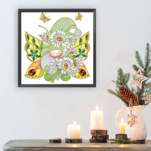 Load image into Gallery viewer, Diamond Painting - Partial Special Shaped - Garden butterfly gnome (30*30CM)
