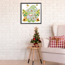 Load image into Gallery viewer, Diamond Painting - Partial Special Shaped - Garden butterfly gnome (30*30CM)