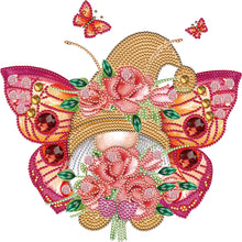 Load image into Gallery viewer, Diamond Painting - Partial Special Shaped - Garden butterfly gnome (30*30CM)