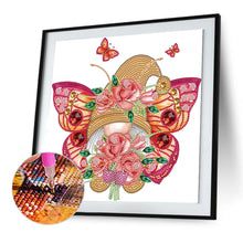 Load image into Gallery viewer, Diamond Painting - Partial Special Shaped - Garden butterfly gnome (30*30CM)