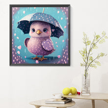 Load image into Gallery viewer, Diamond Painting - Full Round - Chicken holding an umbrella in the rain (30*30CM)