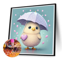 Load image into Gallery viewer, Diamond Painting - Full Round - Chicken holding an umbrella in the rain (30*30CM)
