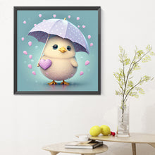Load image into Gallery viewer, Diamond Painting - Full Round - Chicken holding an umbrella in the rain (30*30CM)
