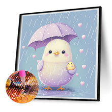 Load image into Gallery viewer, Diamond Painting - Full Round - Chicken holding an umbrella in the rain (30*30CM)