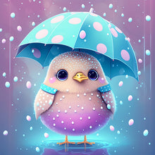 Load image into Gallery viewer, Diamond Painting - Full Round - Chicken holding an umbrella in the rain (30*30CM)