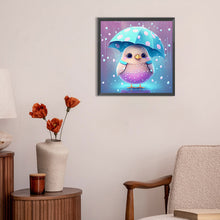 Load image into Gallery viewer, Diamond Painting - Full Round - Chicken holding an umbrella in the rain (30*30CM)