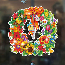 Load image into Gallery viewer, Diamond Painting Sticker Gem DIY Craft Kit for Kid Gift (Christmas Wreath #4)