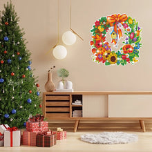 Load image into Gallery viewer, Diamond Painting Sticker Gem DIY Craft Kit for Kid Gift (Christmas Wreath #4)