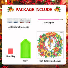 Load image into Gallery viewer, Diamond Painting Sticker Gem DIY Craft Kit for Kid Gift (Christmas Wreath #4)