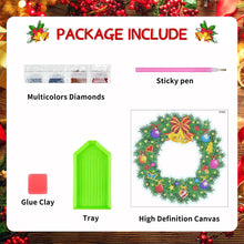 Load image into Gallery viewer, Diamond Painting Sticker Gem DIY Craft Kit for Kid Gift (Christmas Wreath #8)