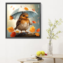 Load image into Gallery viewer, Diamond Painting - Full Round - bird holding umbrella (30*30CM)