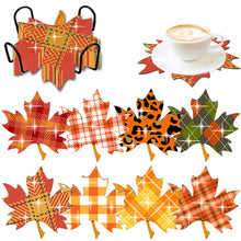 Load image into Gallery viewer, 8 PCS Acrylic Diamond Painting Art Coaster Kit with Holder for Adult(Maple Leaf)