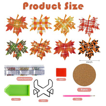 Load image into Gallery viewer, 8 PCS Acrylic Diamond Painting Art Coaster Kit with Holder for Adult(Maple Leaf)