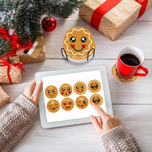 Load image into Gallery viewer, 8 PCS Acrylic Diamond Painting Art Coaster Kit with Holder (Smiley Biscuit)