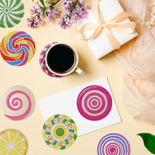Load image into Gallery viewer, 8 PCS Acrylic Diamond Painting Art Coaster Kit with Holder for Adults (Candy)