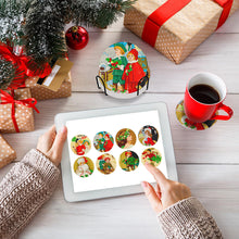 Load image into Gallery viewer, 8 PCS Acrylic Diamond Painting Art Coaster Kit with Holder (Retro Childrens Day)