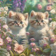 Load image into Gallery viewer, Diamond Painting - Full Round - Flowers and kittens (30*30CM)