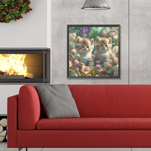 Load image into Gallery viewer, Diamond Painting - Full Round - Flowers and kittens (30*30CM)
