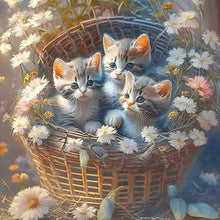 Load image into Gallery viewer, Diamond Painting - Full Round - Flowers and kittens (30*30CM)