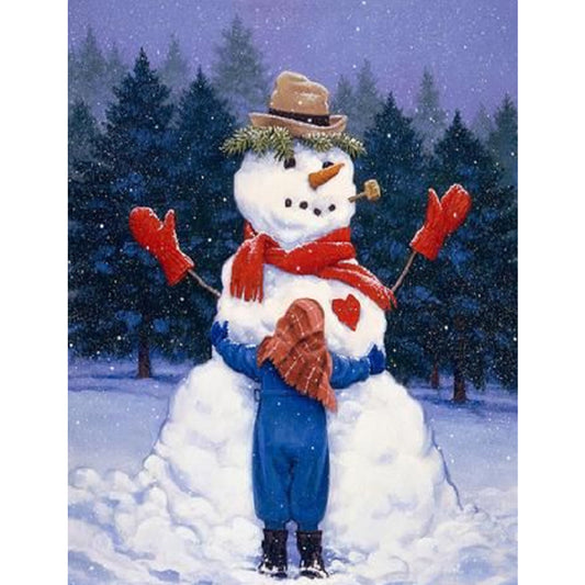Diamond Painting - Full Square - snowy snowman (30*40CM)
