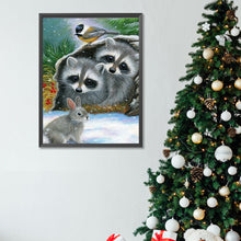 Load image into Gallery viewer, Diamond Painting - Full Square - Raccoon in snow scene (30*40CM)