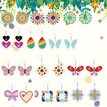 Load image into Gallery viewer, 12 Pairs Double Sided Diamond Painting Earrings for Women Girls (Butterfly)