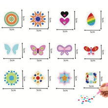 Load image into Gallery viewer, 12 Pairs Double Sided Diamond Painting Earrings for Women Girls (Butterfly)