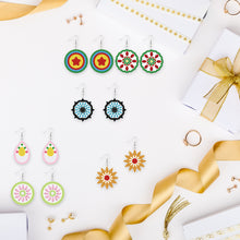 Load image into Gallery viewer, 12 Pairs Double Sided Diamond Painting Earrings for Women Girls (Flower)