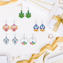 Load image into Gallery viewer, 12 Pairs Double Sided Diamond Painting Earrings for Women Girls (Flower)