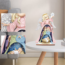 Load image into Gallery viewer, Wooden Xmas Doll Diamonds Painting Desktop Decor for Xmas Table Office Decor(#7)