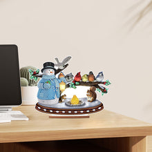 Load image into Gallery viewer, Wooden Xmas Snowman Diamonds Painting Desktop Decor for Table Office Decor (#1)
