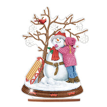 Load image into Gallery viewer, Wooden Xmas Snowman Diamonds Painting Desktop Decor for Table Office Decor (#4)
