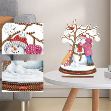 Load image into Gallery viewer, Wooden Xmas Snowman Diamonds Painting Desktop Decor for Table Office Decor (#4)