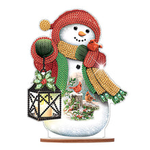Load image into Gallery viewer, Wooden Xmas Snowman Diamonds Painting Desktop Decor for Table Office Decor (#7)