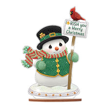 Load image into Gallery viewer, Wooden Xmas Snowman Diamonds Painting Desktop Decor for Table Office Decor (#8)