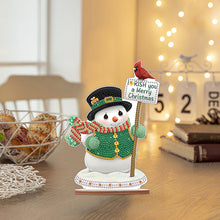 Load image into Gallery viewer, Wooden Xmas Snowman Diamonds Painting Desktop Decor for Table Office Decor (#8)