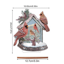 Load image into Gallery viewer, Wooden Xmas Cardinal Desktop Diamond Art Kits for Xmas Table Office Decor (#1)