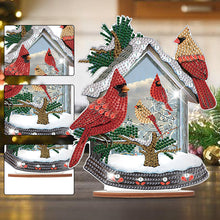 Load image into Gallery viewer, Wooden Xmas Cardinal Desktop Diamond Art Kits for Xmas Table Office Decor (#1)
