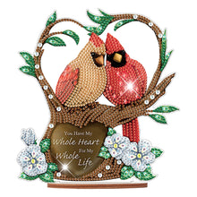 Load image into Gallery viewer, Wooden Xmas Cardinal Desktop Diamond Art Kits for Xmas Table Office Decor (#2)