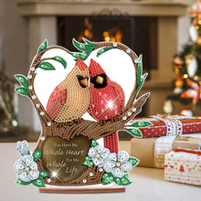 Load image into Gallery viewer, Wooden Xmas Cardinal Desktop Diamond Art Kits for Xmas Table Office Decor (#2)