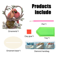 Load image into Gallery viewer, Wooden Xmas Cardinal Desktop Diamond Art Kits for Xmas Table Office Decor (#2)
